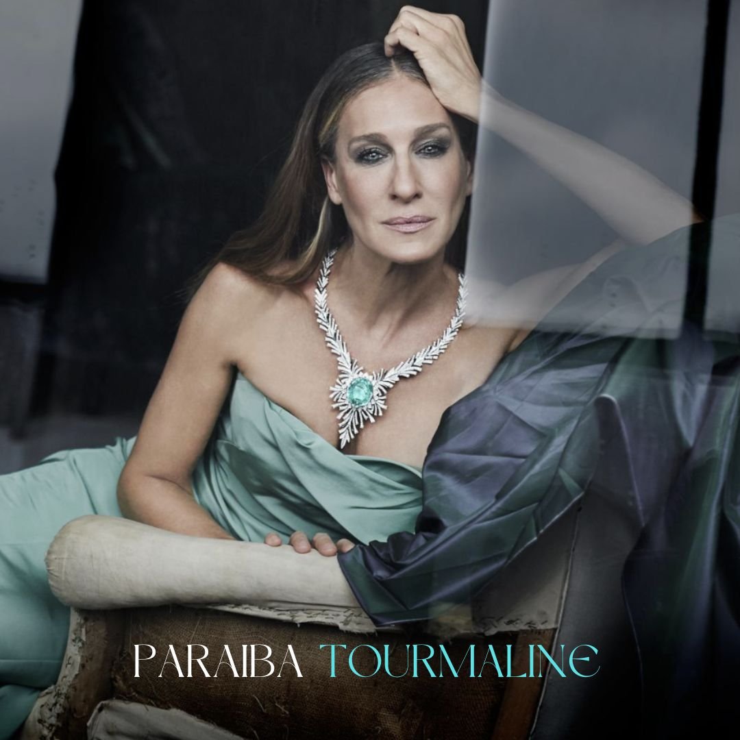 Paraiba Tourmaline necklace worn by Sarah Jessica Parker
